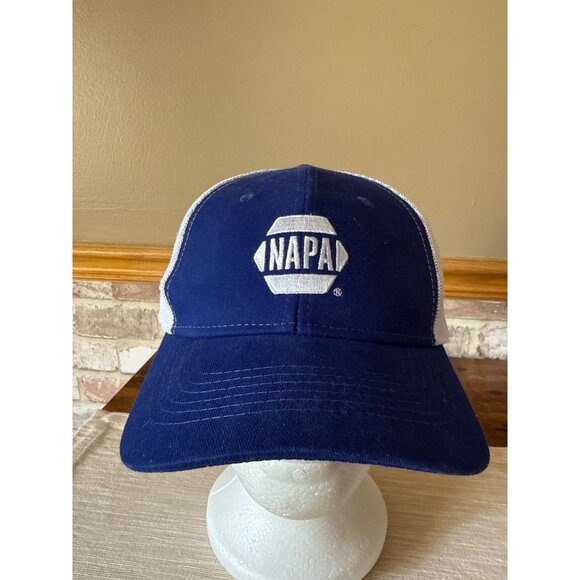 Napa Logo Blue & White Mesh Snapback Cap Amercian Flag - Picture 3 of 15